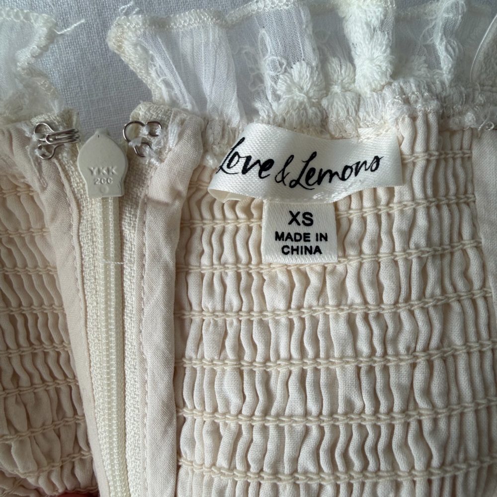 For Love & Lemons Sora Eyelet Mini Dress Size XS - Picture 3 of 5